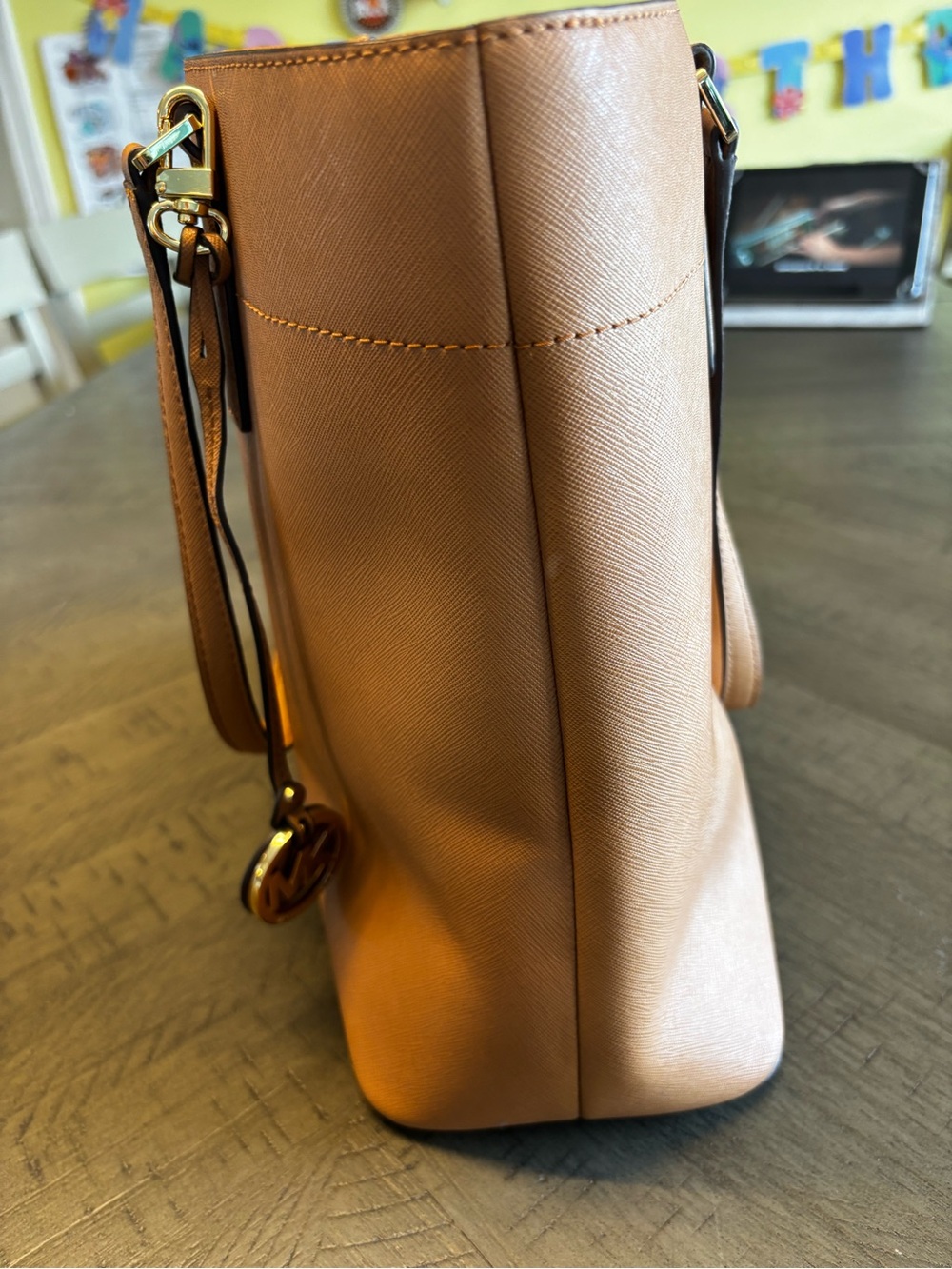 Michael Kors Tan Leather Tote Bag - Picture 5 of 13
